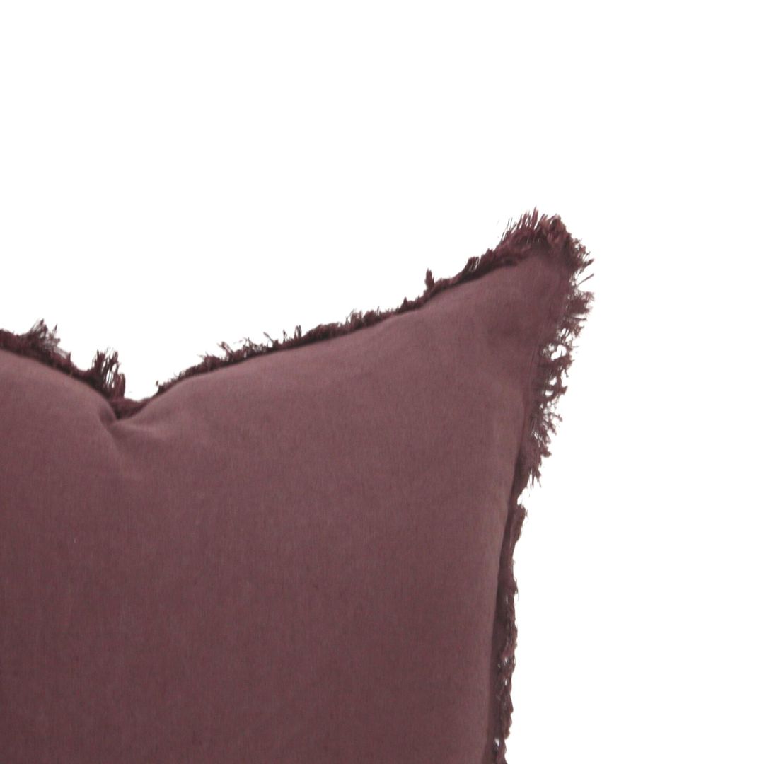 DEEP RED COTTON LINEN CUSHION COVER image 1